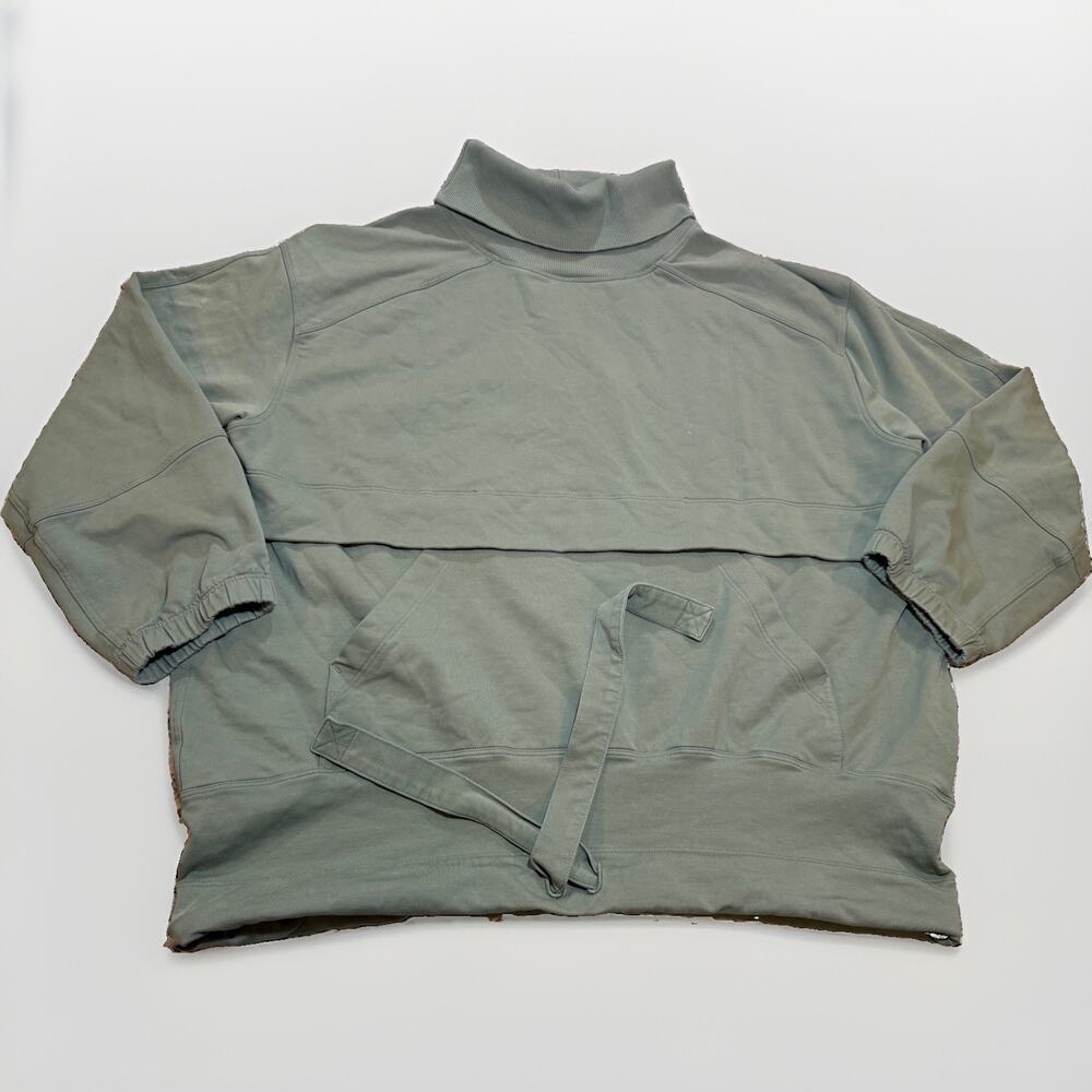 Lululemon Pullover To Pillow Mock Neck Green Tie Hem LW3GH5S M/L EUC
